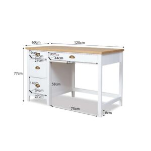 Archie Desk - White/Natural