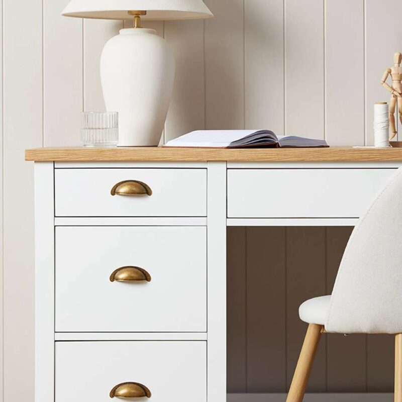 Archie Desk - White/Natural