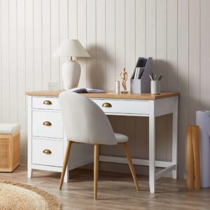 Archie Desk - White/Natural