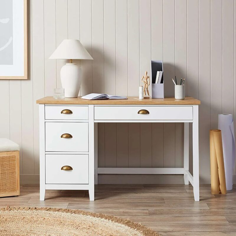 Archie Desk - White/Natural