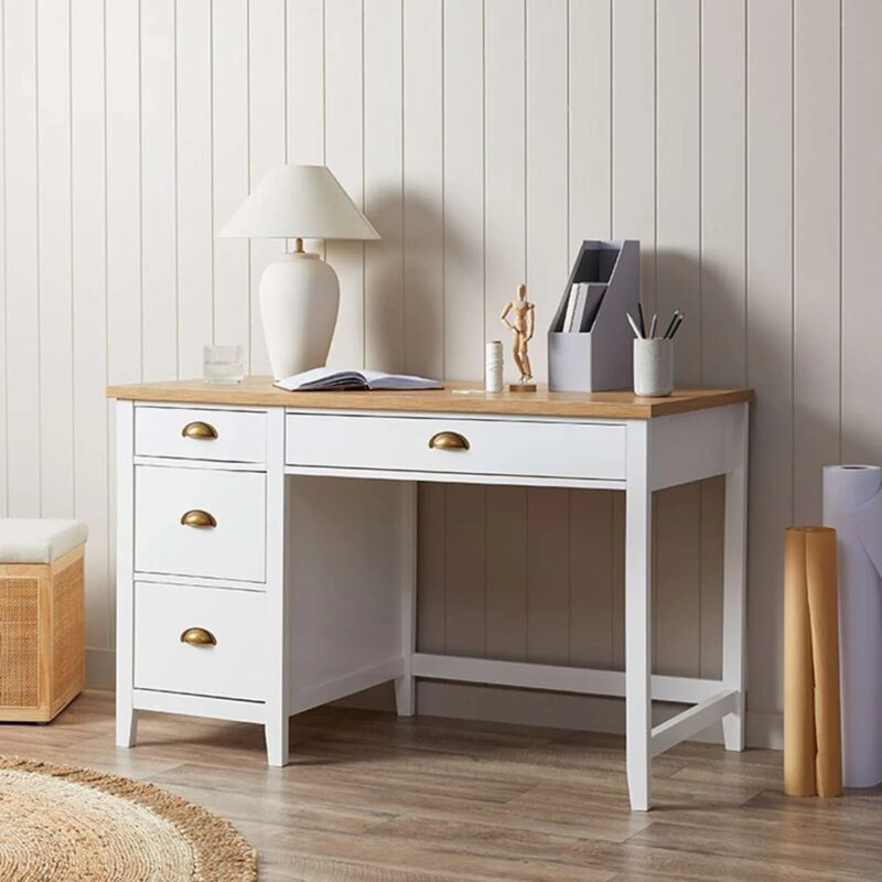 Archie Desk - White/Natural