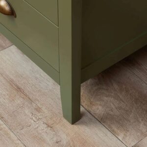 Archie Three Drawer Pedestals - Olive Green/Natural