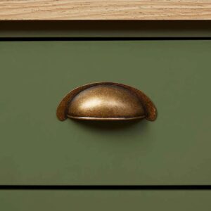 Archie Three Drawer Pedestals - Olive Green/Natural