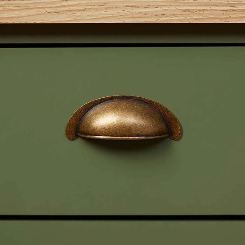 Archie Three Drawer Pedestals - Olive Green/Natural