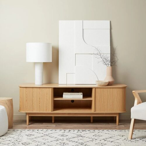 Avori Tv Stand with Open Shelves - Natural 1 Avori Tv Stand with Open Shelves - Natural