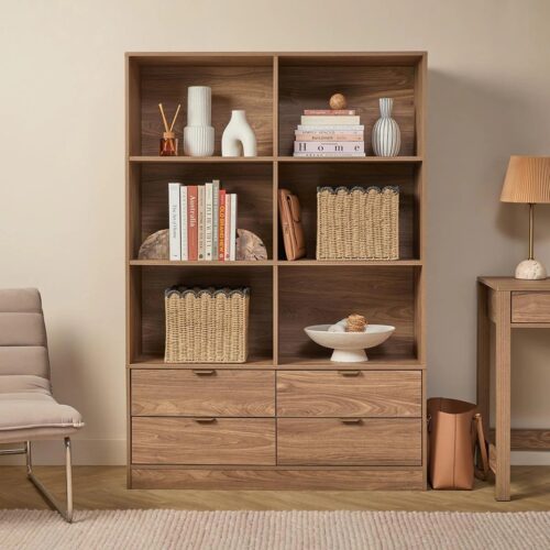 Carlo Bookcase - Pecan 1 Carlo Bookcase - Pecan