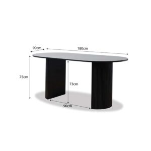 Elix 6 Seater Dining Table - Black