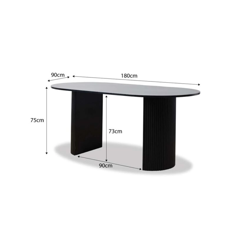Elix 6 Seater Dining Table - Black