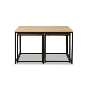 Kairo Coffee and Side Table Set - Natural/Black