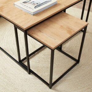 Kairo Coffee and Side Table Set - Natural/Black