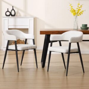 Lunara Dining Chair-Sherpa White