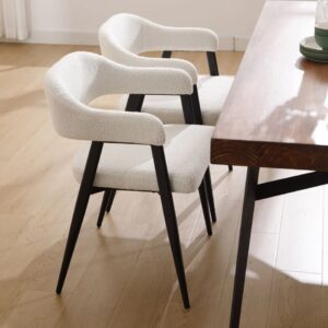 Lunara Dining Chair-Sherpa White