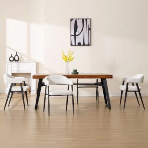 Lunara Dining Chair-Sherpa White