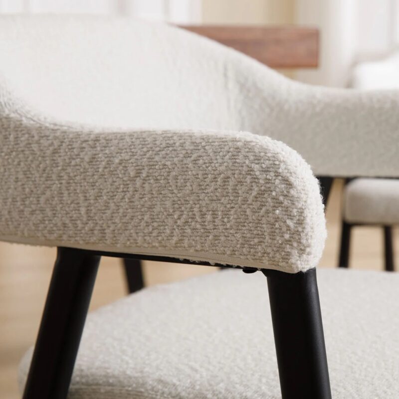 Lunara Dining Chair-Sherpa White