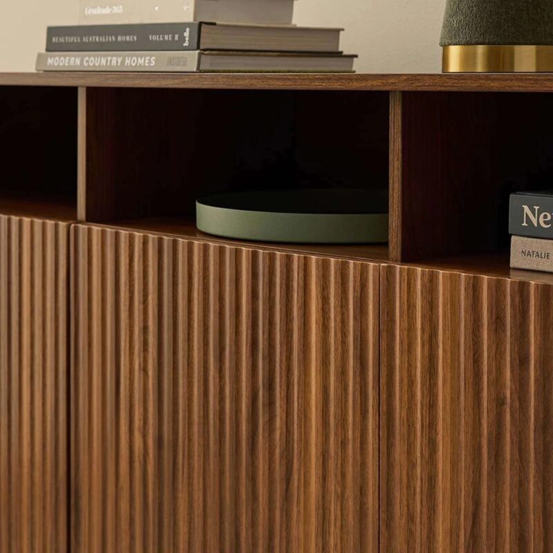 Millie Ball Feet Storage Console Table - Walnut