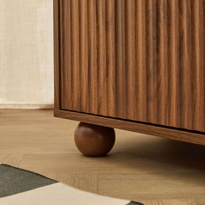 Millie Ball Feet Storage Console Table - Walnut