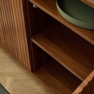 Millie Ball Feet Storage Console Table - Walnut