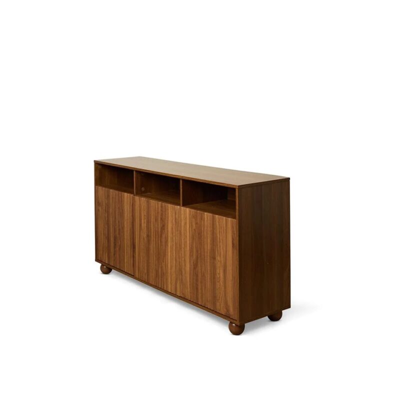Millie Ball Feet Storage Console Table - Walnut