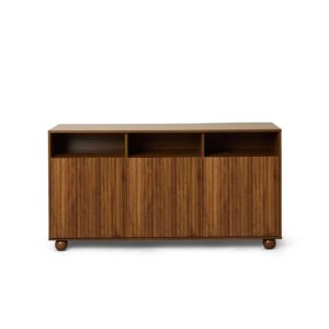 Millie Ball Feet Storage Console Table - Walnut
