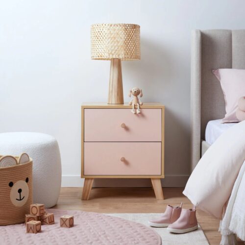 Naomi Pedestals-Natural-Pink 1 Naomi Night Stands