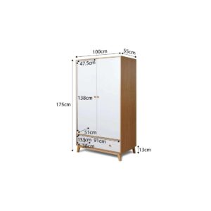 Naomi Wardrobe - White/Natural