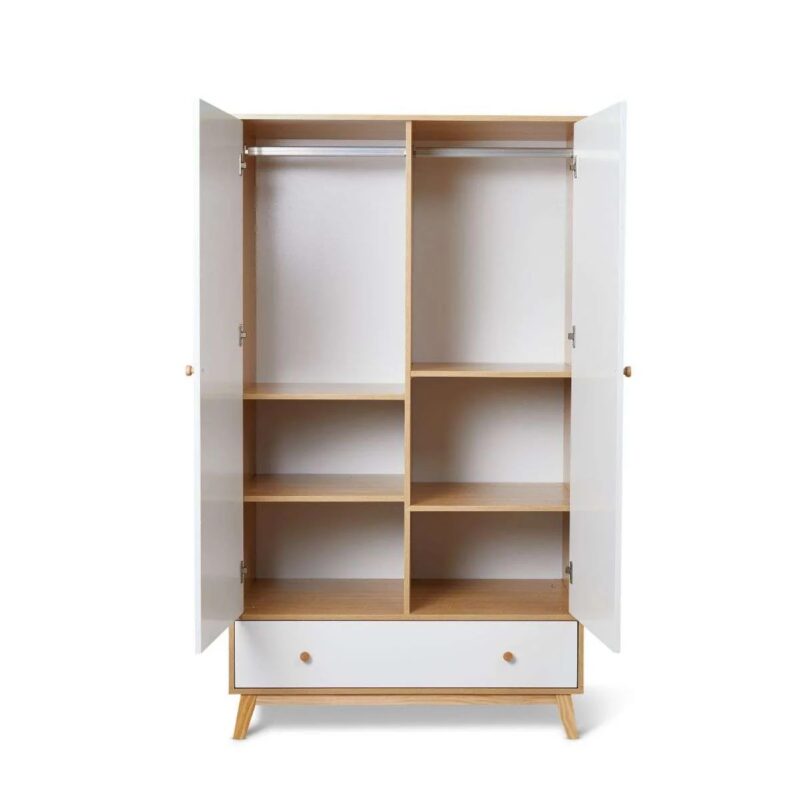 Naomi Wardrobe - White/Natural