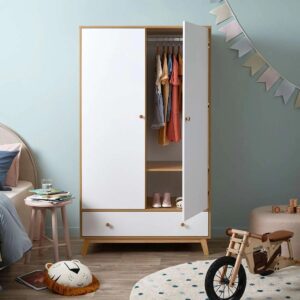 Naomi Wardrobe - White/Natural