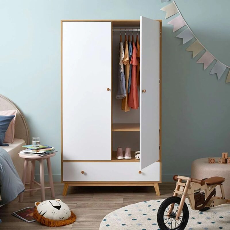 Naomi Wardrobe - White/Natural