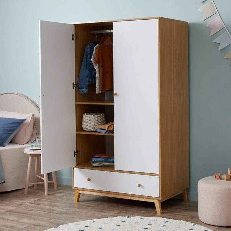 Naomi Wardrobe - White/Natural