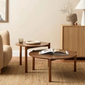 Norix Round Nesting Coffee Tables - Walnut