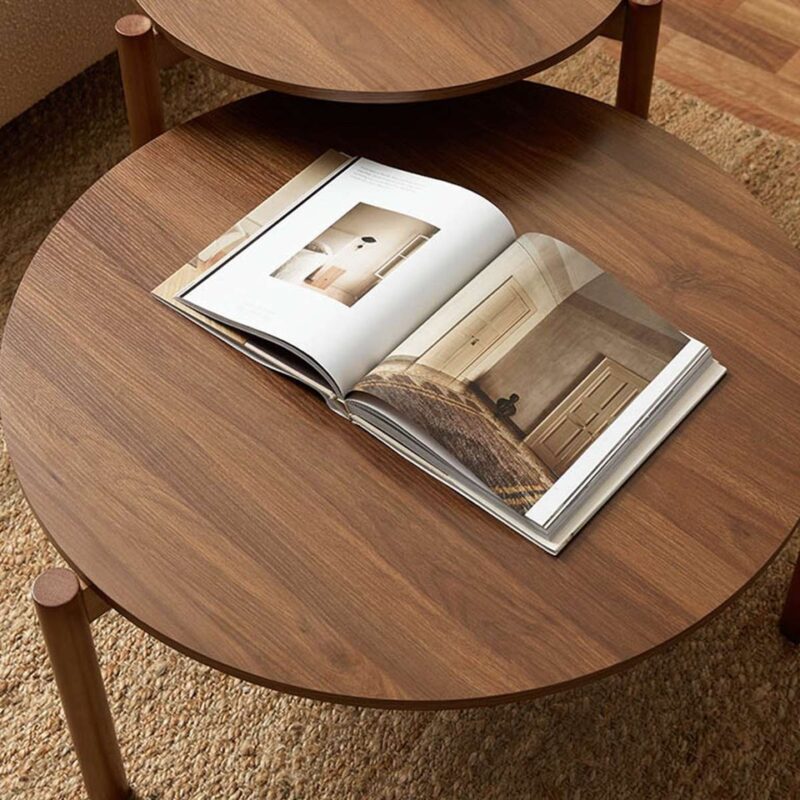 Norix Round Nesting Coffee Tables - Walnut