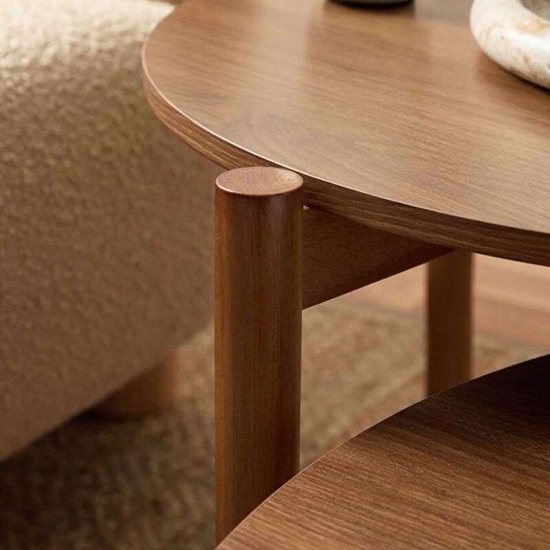 Norix Round Nesting Coffee Tables - Walnut