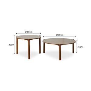 Norix Round Nesting Coffee Tables - Walnut