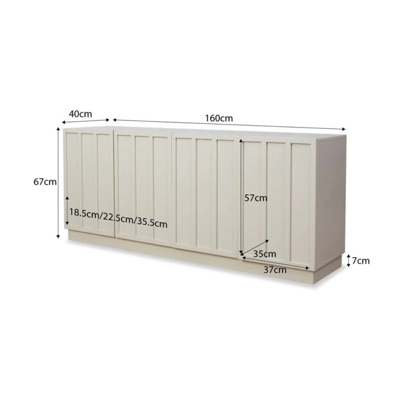 Norva Panel Sideboard - Beige