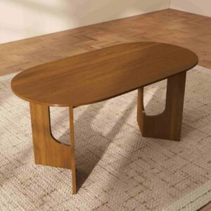 Novella Wood Walnut Oval Dining Table- 6 Seater