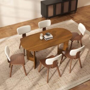 Novella Wood Walnut Oval Dining Table- 6 Seater