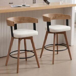 Roselle Swivel Wooden Counter Stools