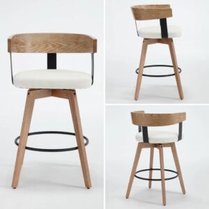 Roselle Swivel Wooden Counter Stools