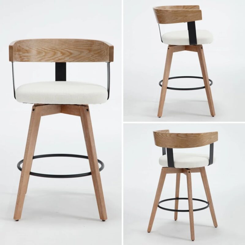 Roselle Swivel Wooden Counter Stools