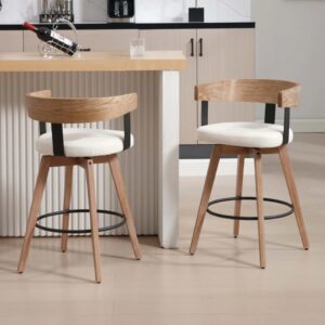 Roselle Swivel Wooden Counter Stools