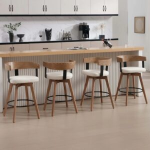 Roselle Swivel Wooden Counter Stools