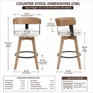Roselle Swivel Wooden Counter Stools
