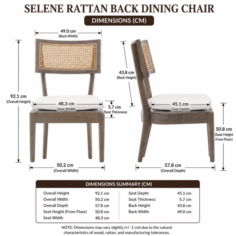 Selene Rattan Back Dining Chair