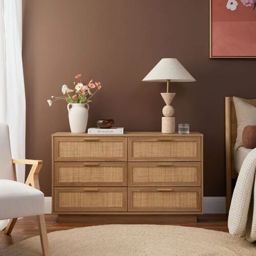 Soren Rattan Chest Of Drawer - Walnut