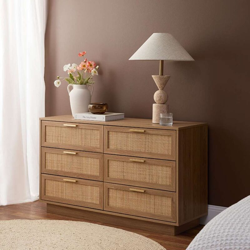 Soren Rattan Chest Of Drawer - Walnut
