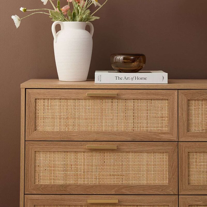 Soren Rattan Chest Of Drawer - Walnut