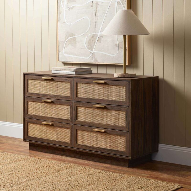 Soren Rattan Chest Of Drawer - Walnut