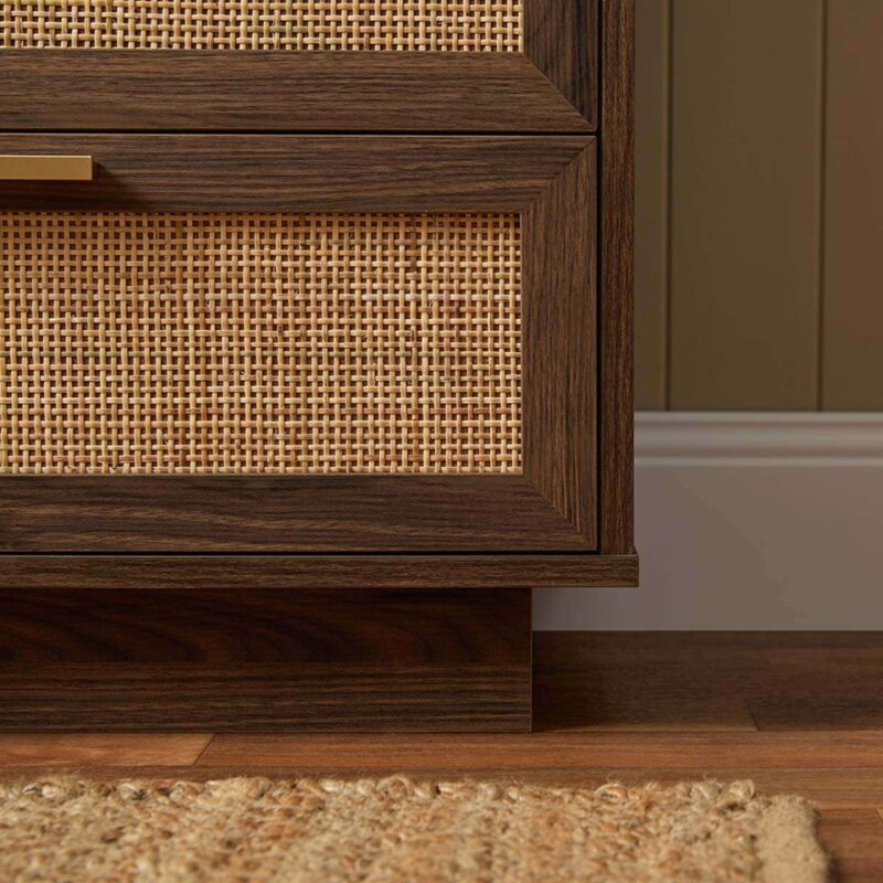 Soren Rattan Chest Of Drawer - Walnut