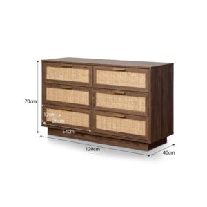 Soren Rattan Chest Of Drawer - Walnut