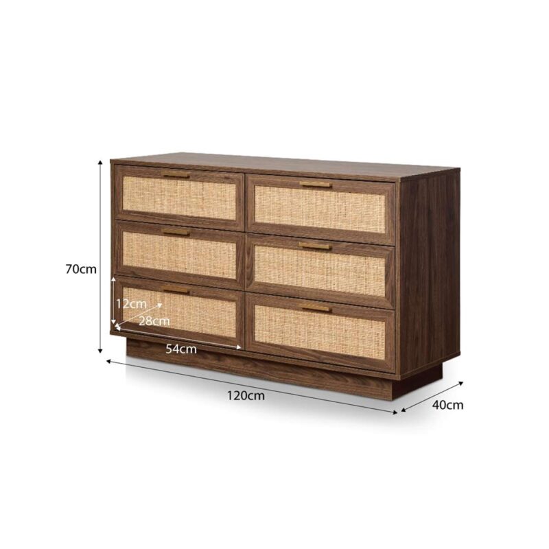 Soren Rattan Chest Of Drawer - Walnut